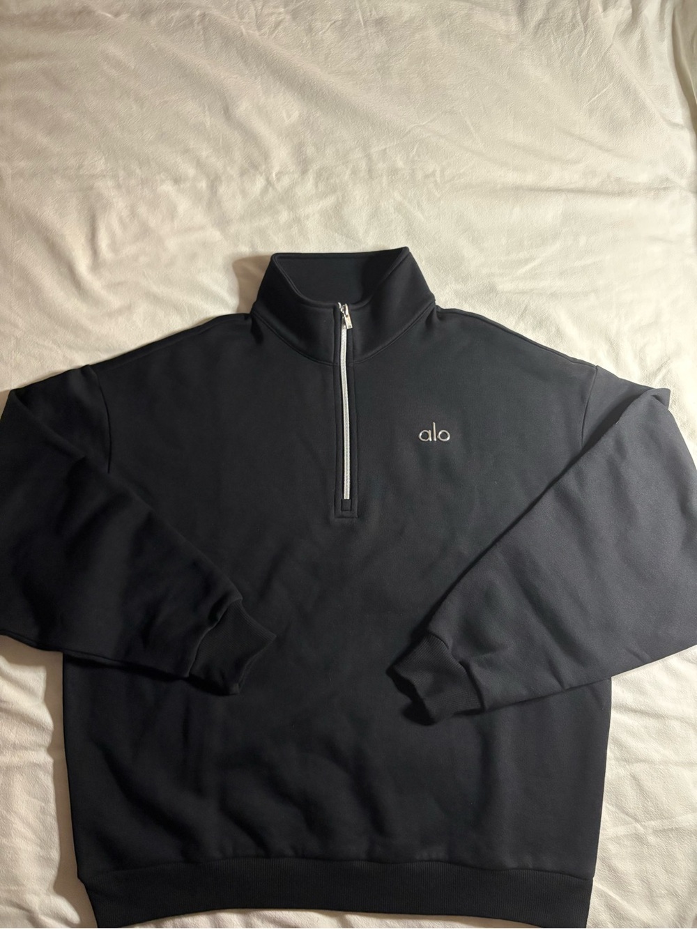 Alo Men's Black Quarter-Zip Pullover Sweater